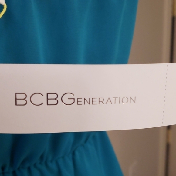 Bcbgeneration teal ruffle strapless dress NWT - Picture 10 of 12